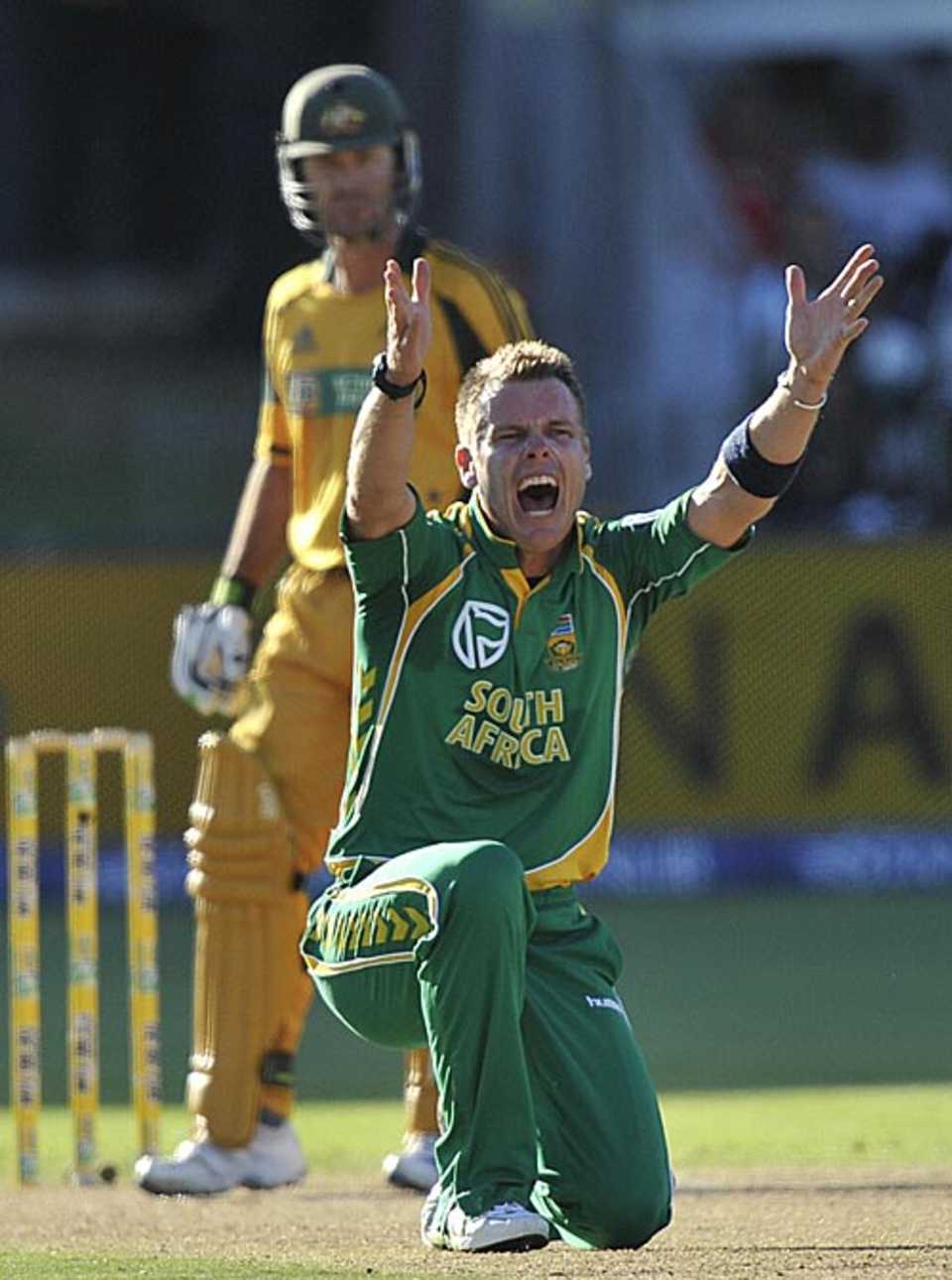 Johan Botha appeals against Ricky Ponting, South Africa v Australia, 4th ODI, Port Elizabeth, April 13, 2009