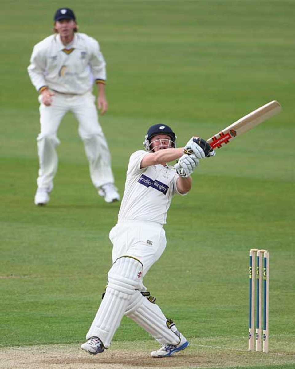Gerard Brophy latches onto a short ball, Durham v Yorkshire, County Championship Division One, Chester-le-Street, April 23, 2009
