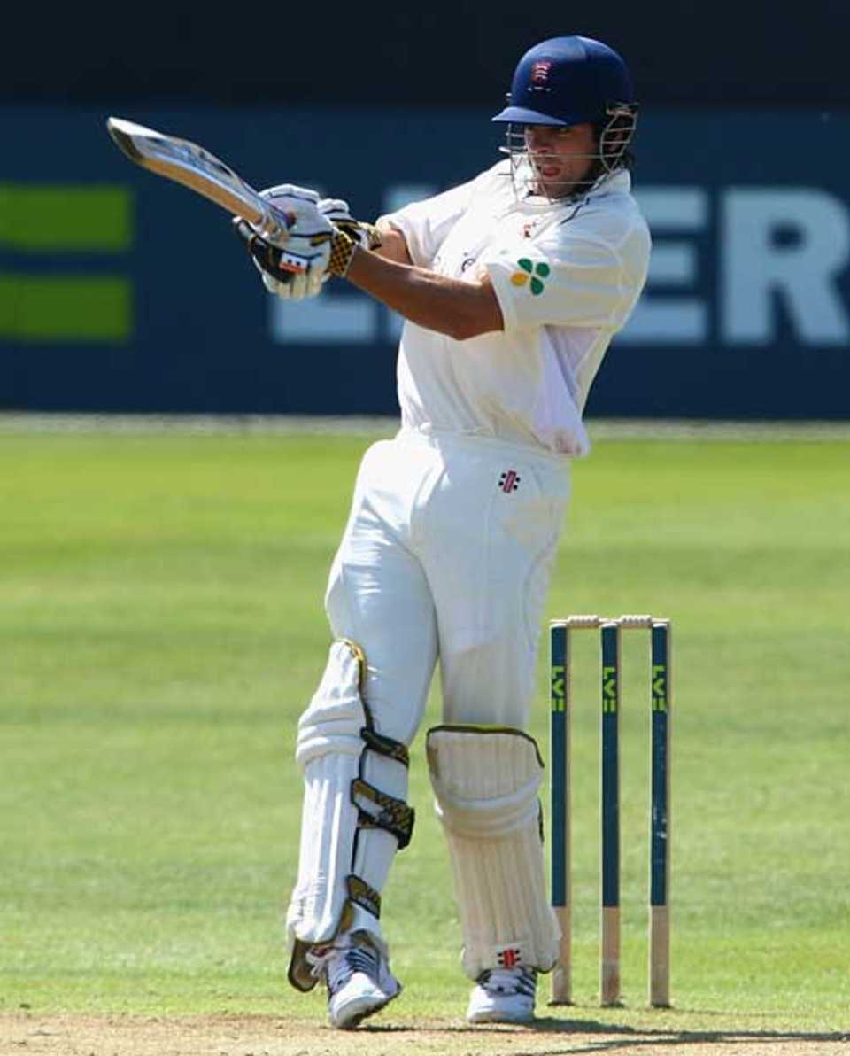 Alastair Cook pulls during his 41