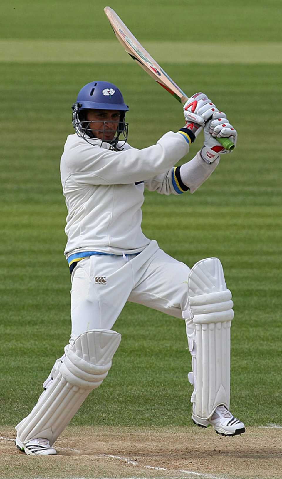 Adil Rashid crashes one square during his brisk 58 as Yorkshire set Warwickshire 281 to win