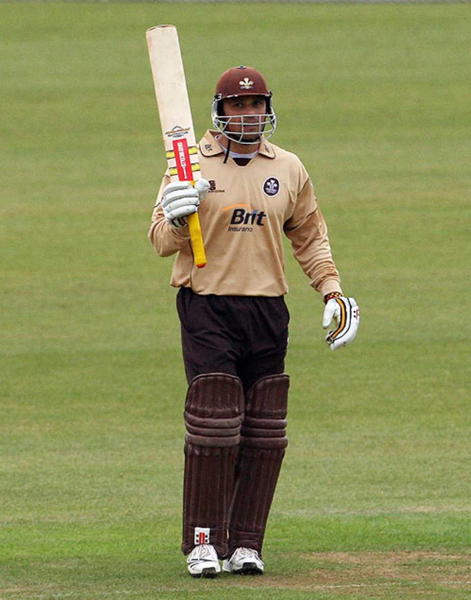 Mark Ramprakash reaches his century for Surrey against Gloucestershire, Surrey v Gloucestershire, Friends Provident Trophy, The Oval, May 13, 2009