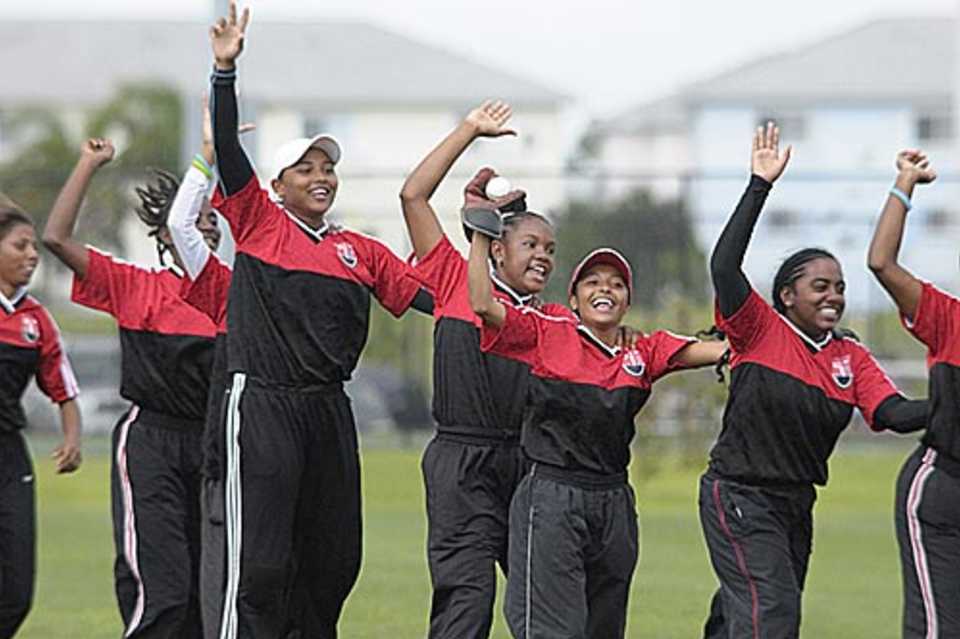 Trinidad & Tobago Development Women celebrate their victory over the Americas Women