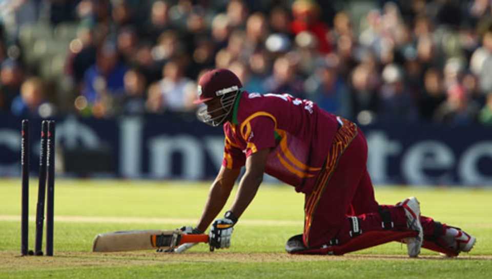 Kieron Pollard is run out, England v West Indies, 3rd ODI, Edgbaston, May 26, 2009