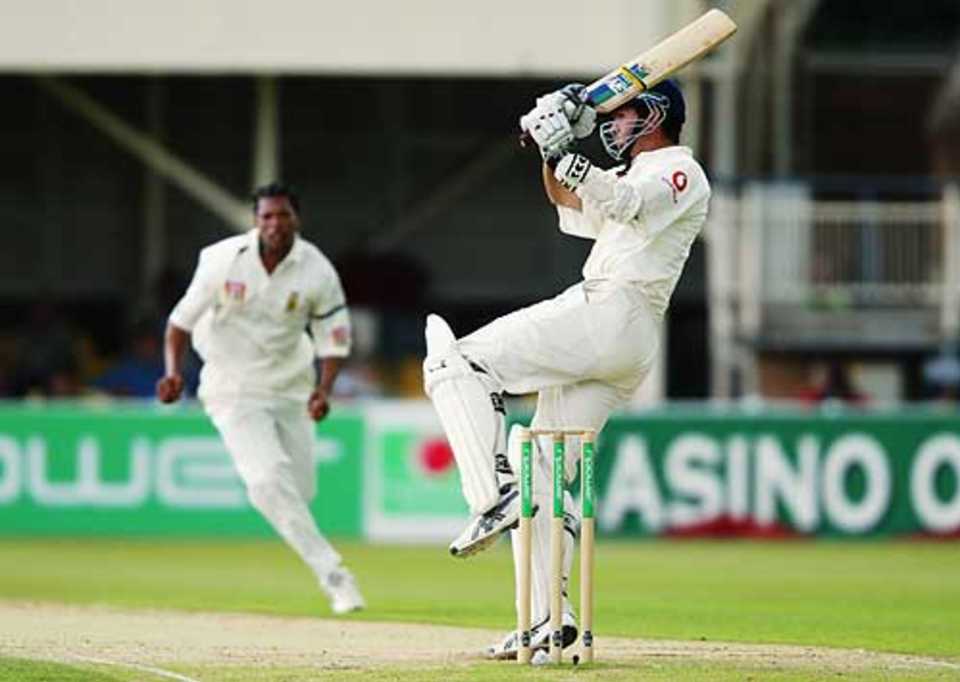 Stand and deliver: Michael Vaughan cracks Makhaya Ntini for four