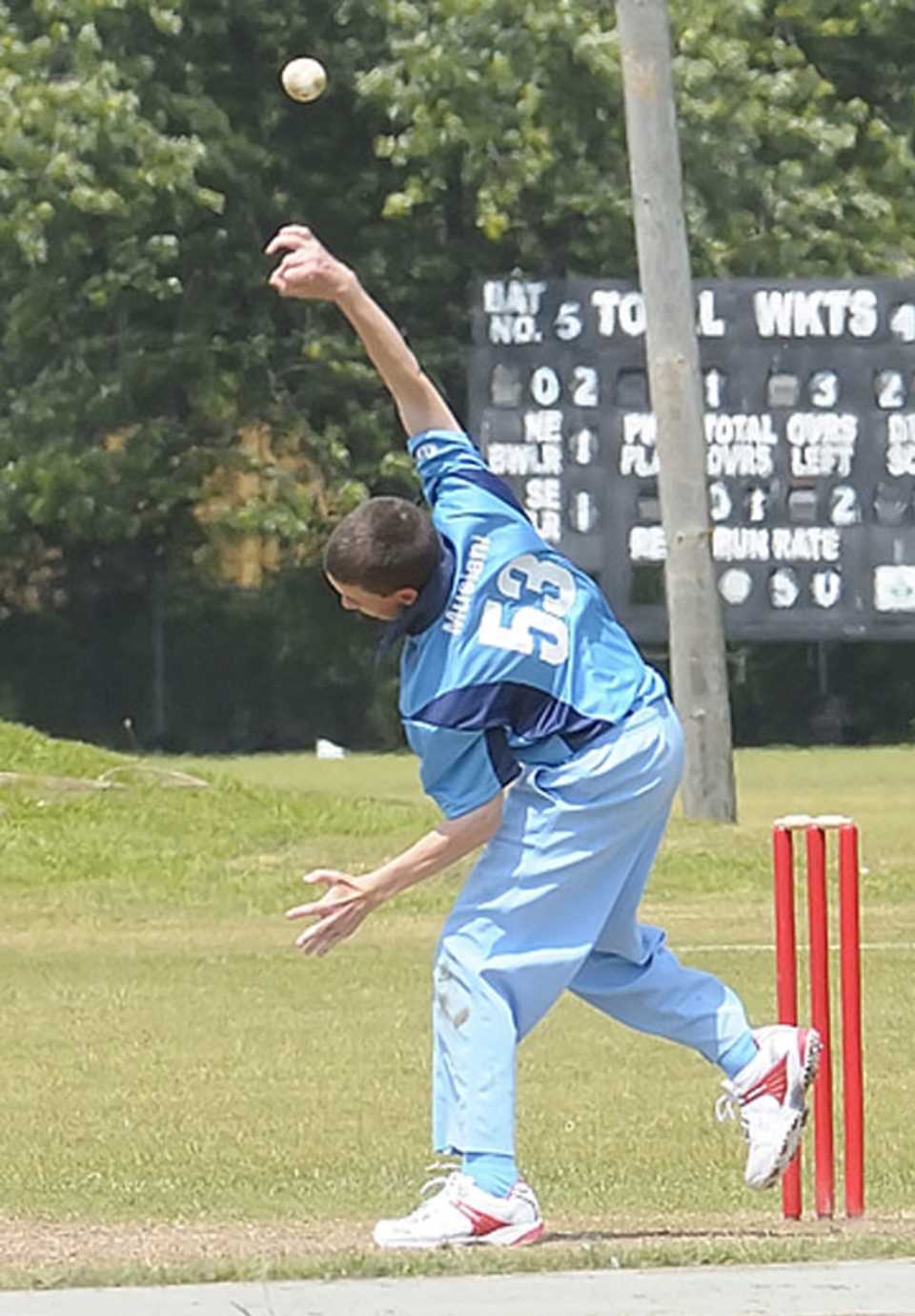 Lautaro Musiani picked up 4 for 28, ICC Americas Under-19 Regional Qualifier, Argentina U-19 v Cayman Islands U-19, Kings City, July 10, 2009
