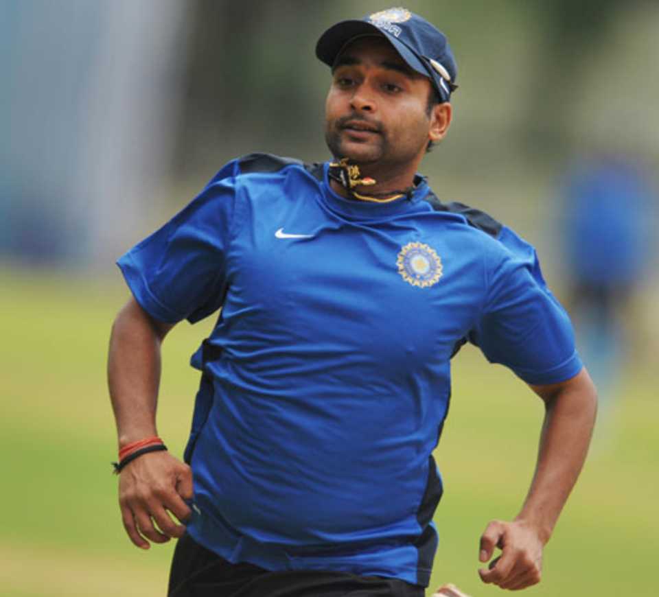 Amit Mishra at a practice session