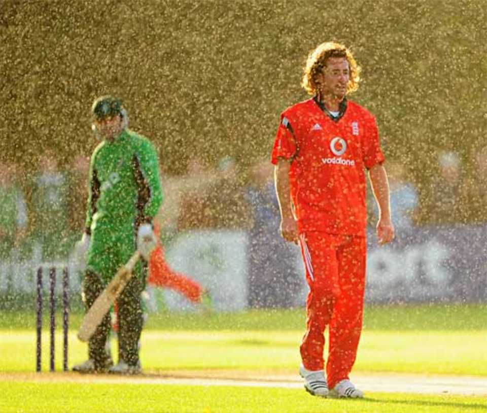 England had to battle some damp conditions