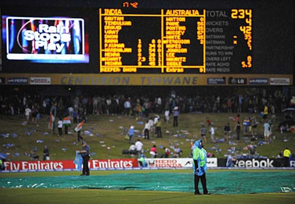 Rain played spoilsport in a crucial encounter, Australia v India, ICC Champions Trophy, Group A, Centurion, September 28, 2009