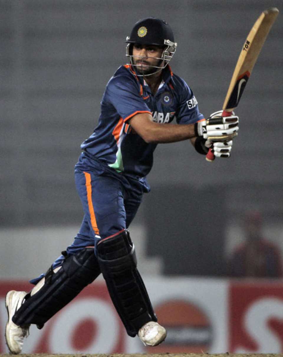 Virat Kohli drives, Bangladesh v India, Tri-series, 6th ODI, Mirpur, January 11, 2010