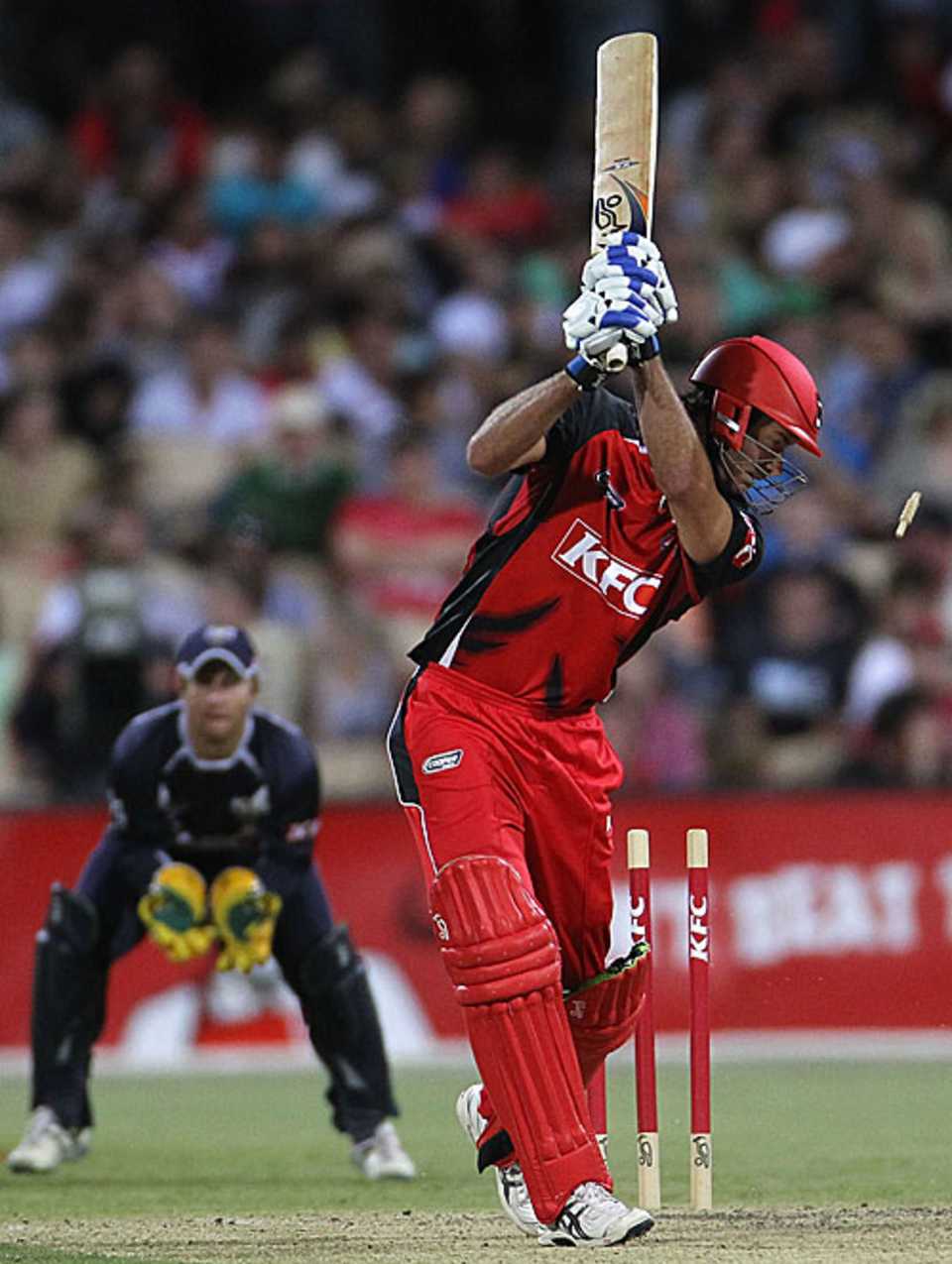 Mark Cleary is bowled by Andrew McDonald, South Australia v Victoria, Twenty20 Big Bash, Final, Adelaide, January 23, 2010