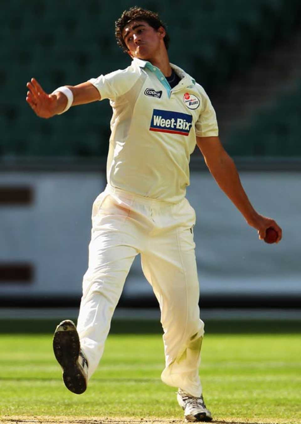 Mitchell Starc sends down a delivery