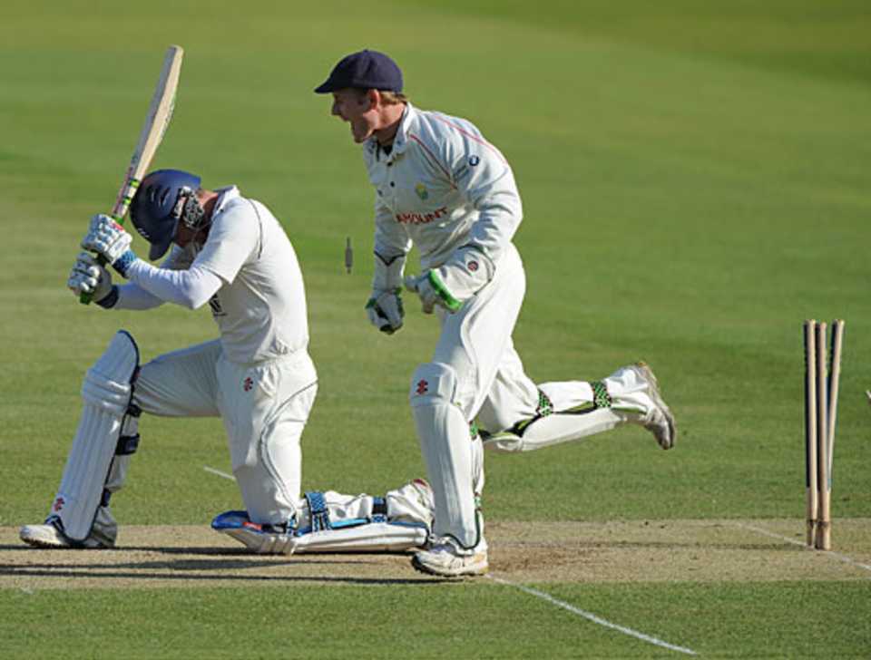 Andrew Strauss made 69 before falling to Jamie Dalrymple 