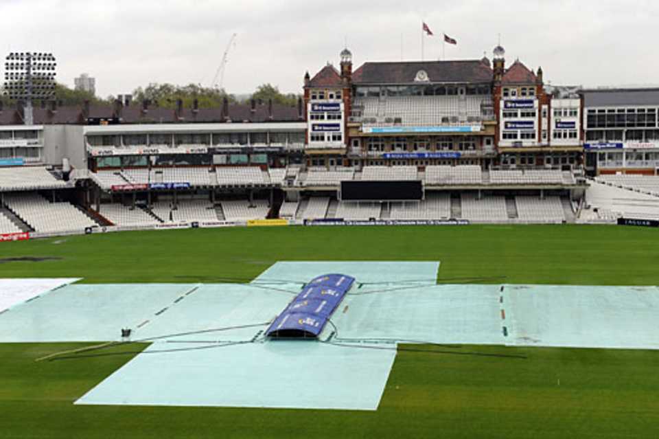 A bleak view as rain greets The Oval