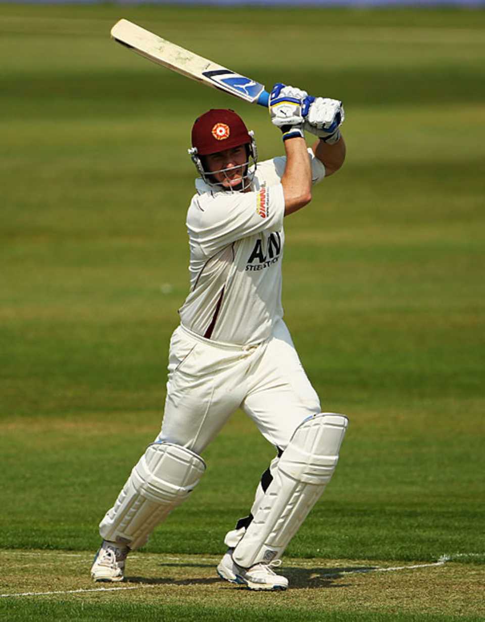 Mal Loye drives as he leads Northamptonshire's recovery