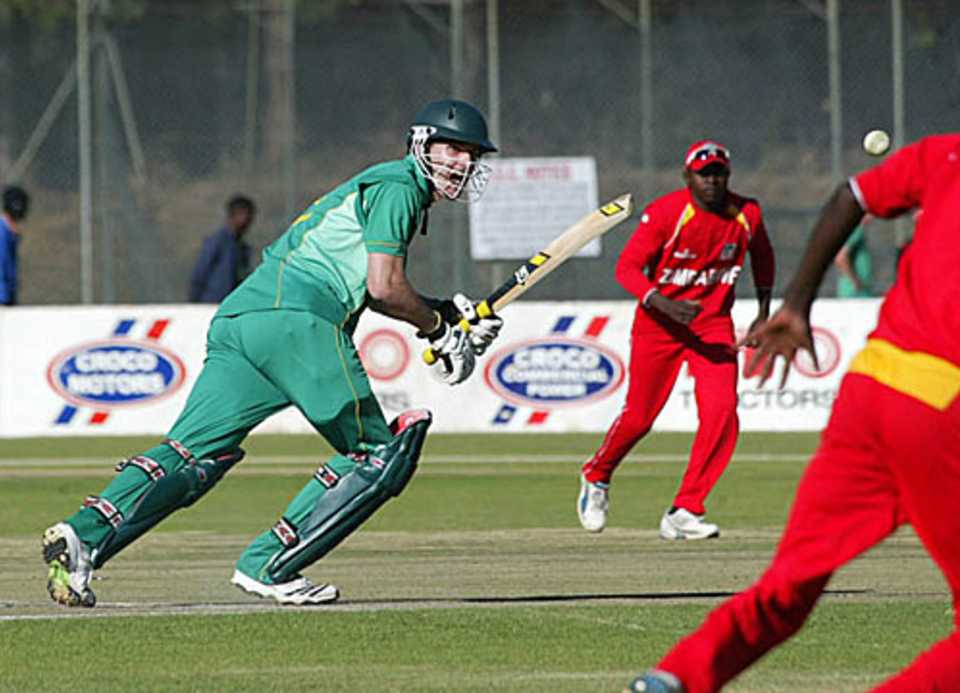 A South Africa Under-19 batsman in action, Zimbabwe Under-19 v South Africa Under-19, 2nd ODI, Harare, July 5, 2010