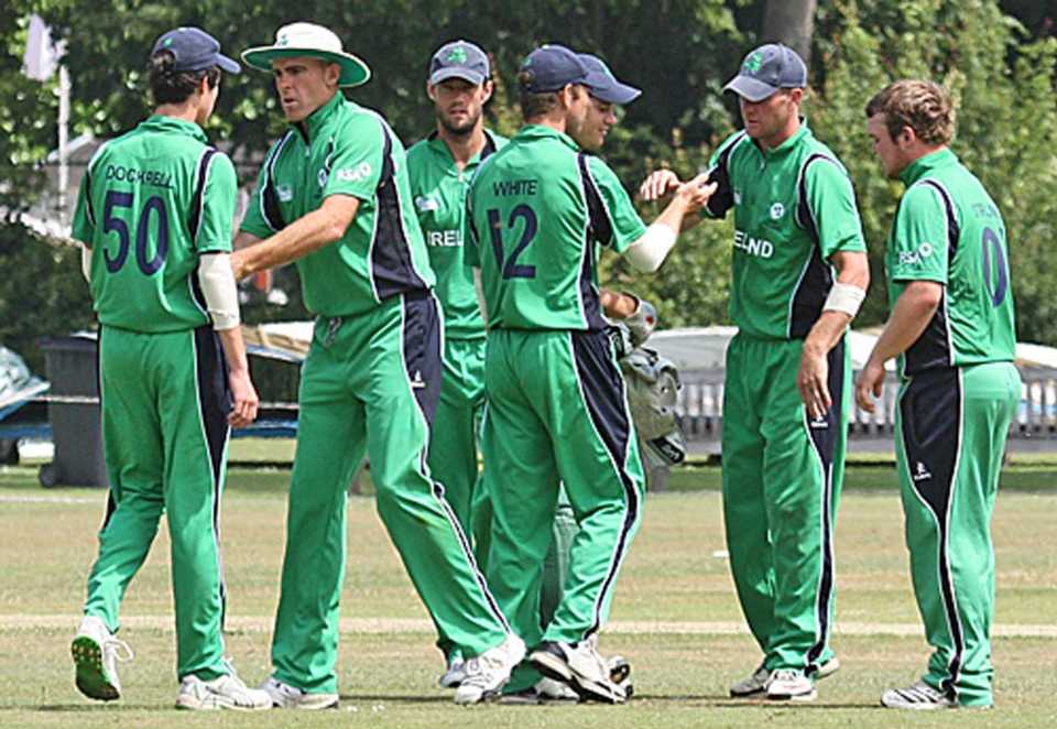 Ireland celebrate another Canadian wicket