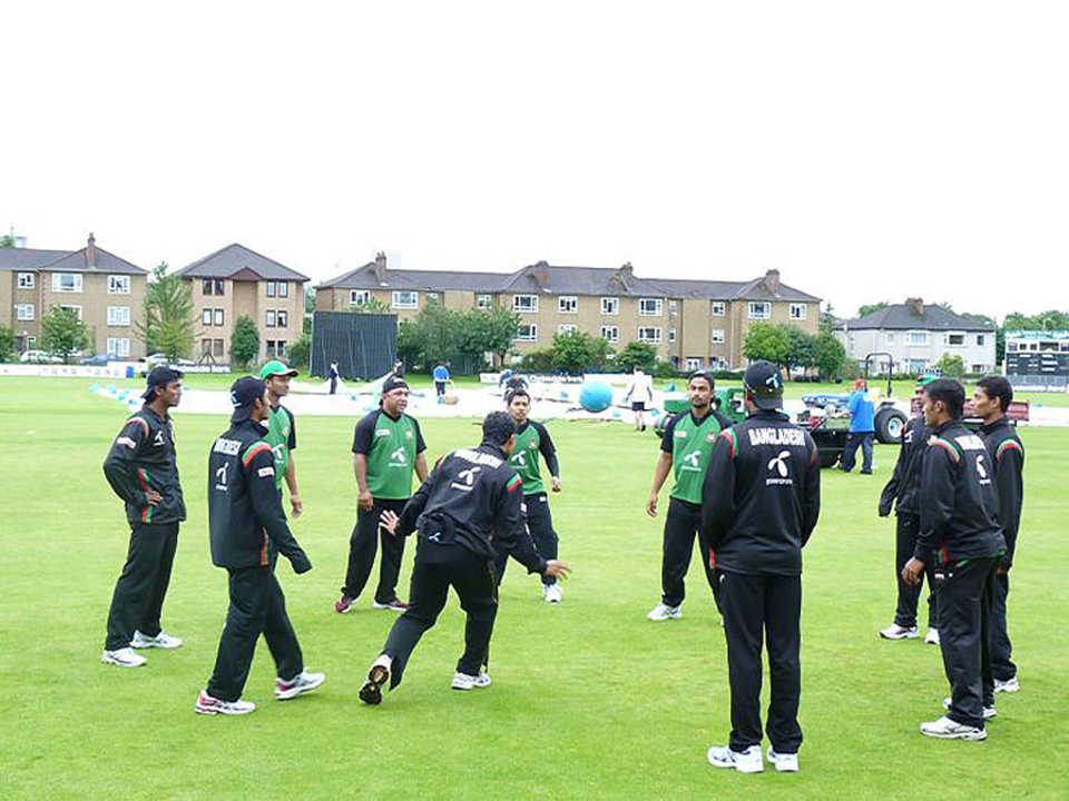 With no chance of cricket, the Bangladesh players amused themselves with some football, Scotland v Bangladesh, Only ODI, Glasgow, July 19, 2010