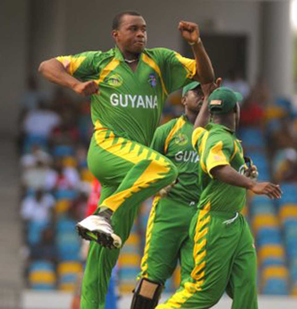 Christopher Barnwell picked a couple of wickets, Combined Campuses and Colleges v Guyana, Caribbean T20, Barbados, July 25, 2010