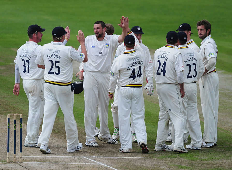 Steve Harmison removed Tom Smith early in Lancashire's second innings