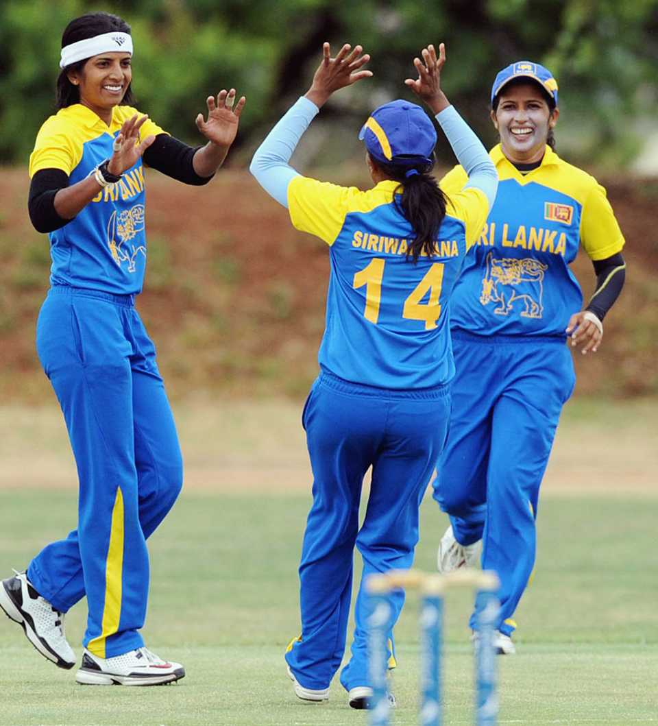 Chamani Seneviratna celebrates after dismissing Cecelia Joyce, Ireland Women v Sri Lanka  Women, ICC Women's Cricket Challenge, Potchefstroom, October 12, 2010