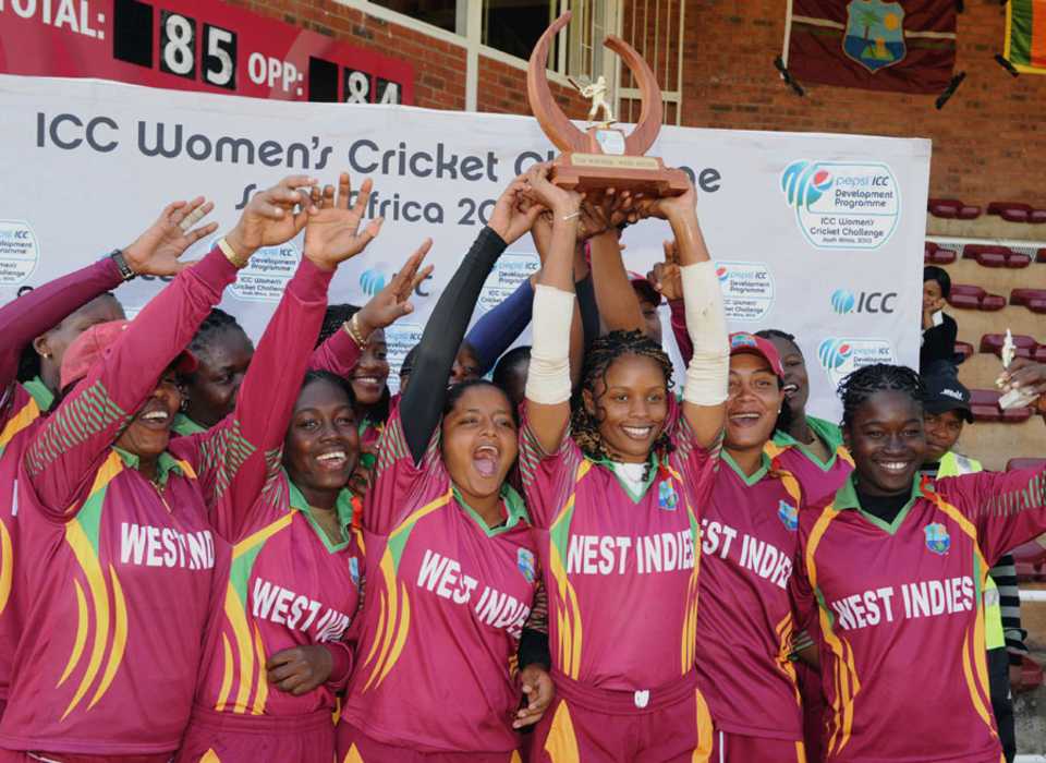 The jubilant West Indies team with the Twenty20 title, Sri Lanka Women v West Indies Women, ICC Women's Cricket Twenty20 Challenge final, Potchefstroom, October 16, 2010