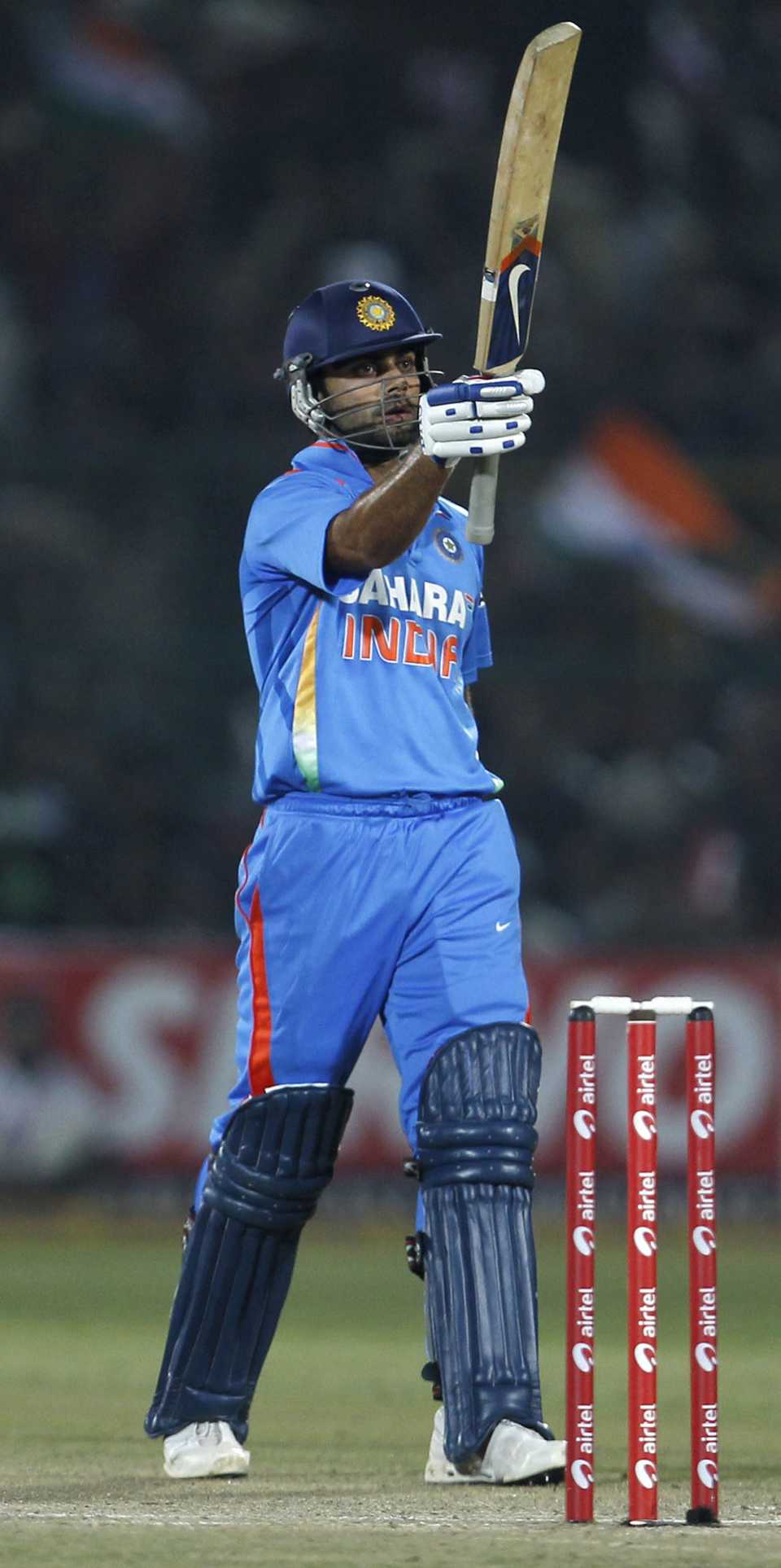 Virat Kohli celebrates his half-century, India v New Zealand, 2nd ODI, Jaipur, December 1, 2010