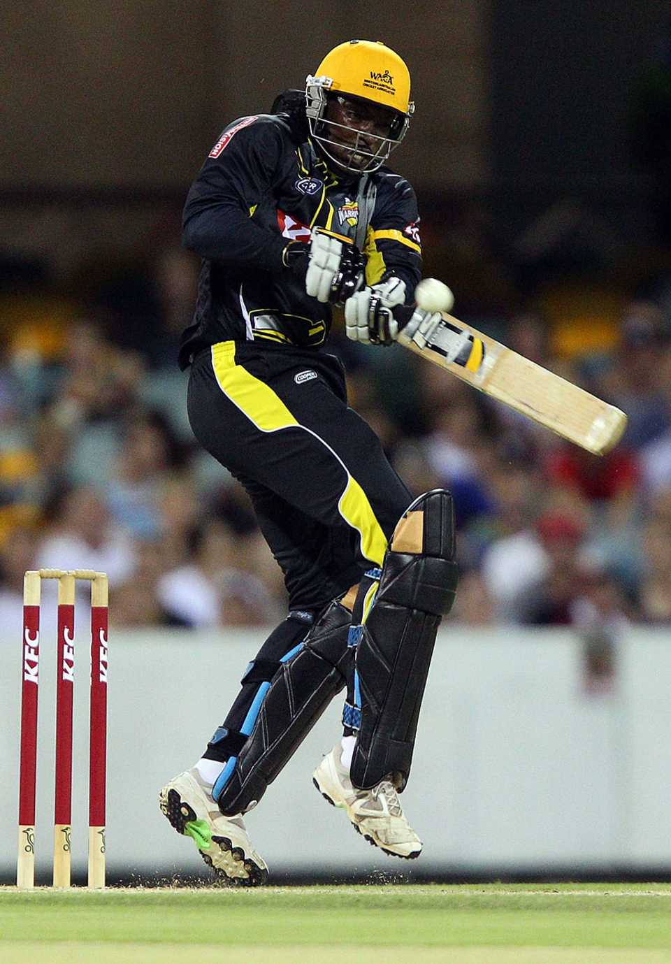 Chris Gayle cracked seven fours and eight sixes in his 40-ball stay, Queensland v Western Australia, Big Bash, Brisbane, January 25, 2011