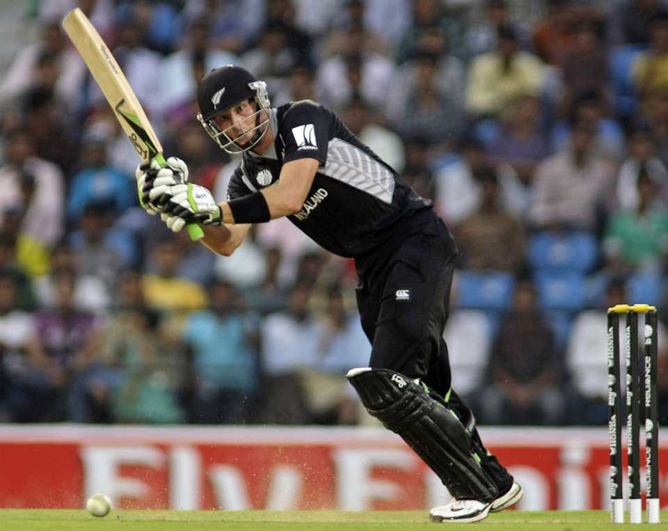 Martin Guptill flicks one to the leg side during his 130