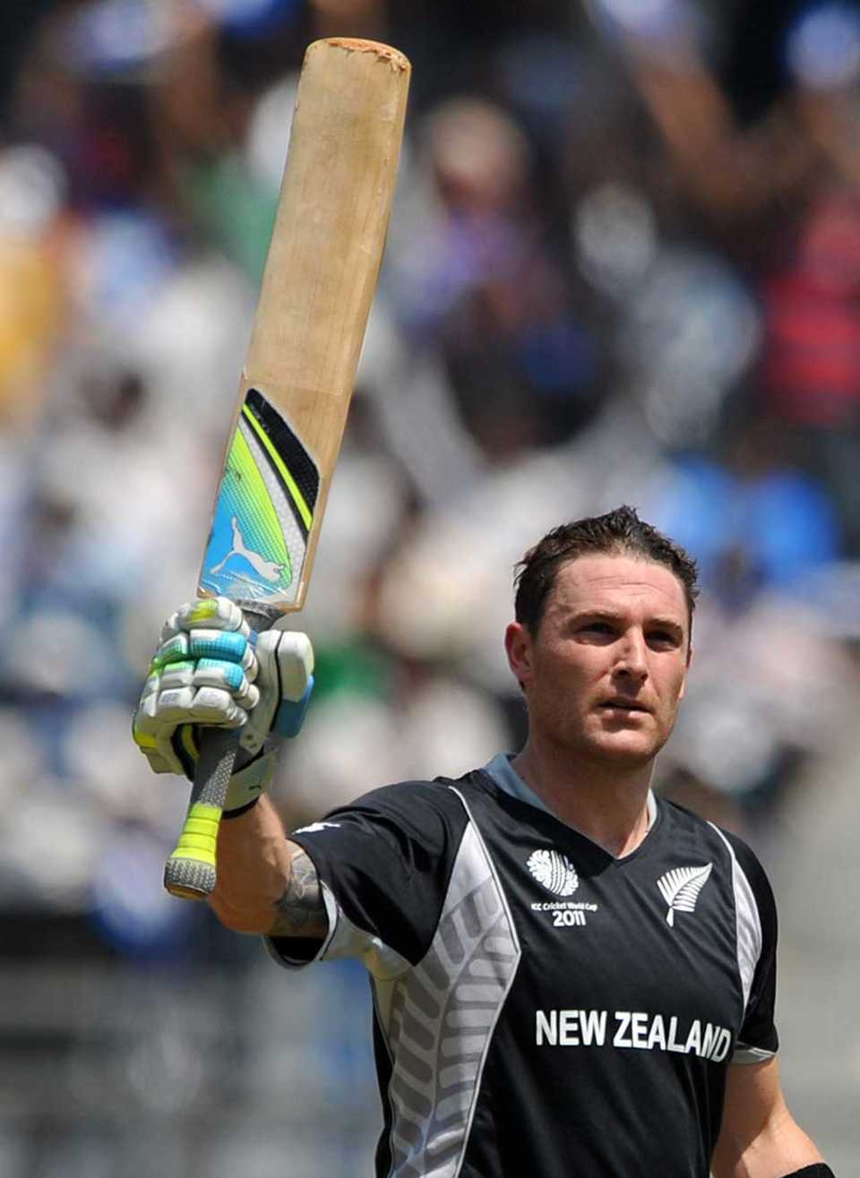 Brendon McCullum celebrates his ton against Canada, Canada v New Zealand, Group A, World Cup 2011, Mumbai, March 13 2011