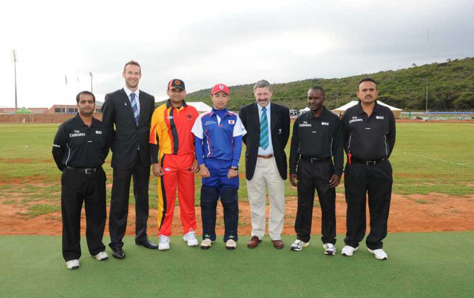 Players and officials inaugurate the new Lobatse Cricket Ground in Botswana, Japan v Germany, ICC World Cricket League Division Seven, Gaborone, Botswana, May 1, 2011 