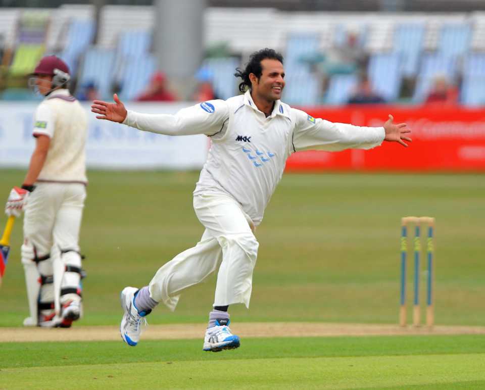 Naved-ul-Hasan was in the wickets on the first day at Hove