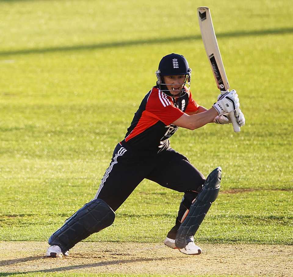 Lydia Greenway was the Player of the Match for her brisk half-century, England v India, NatWest Women's Quadrangular Series, Derby, June 30 2011