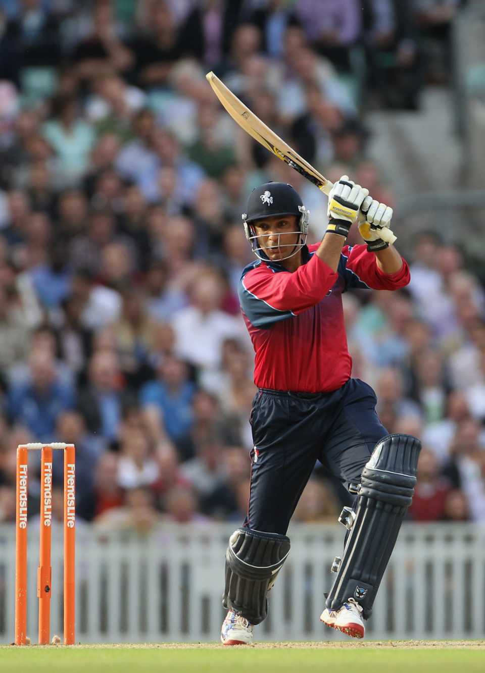 Azhar Mahmood cracks the ball through the off-side during his 60, Friends Life t20, The Oval, July 14 2011
