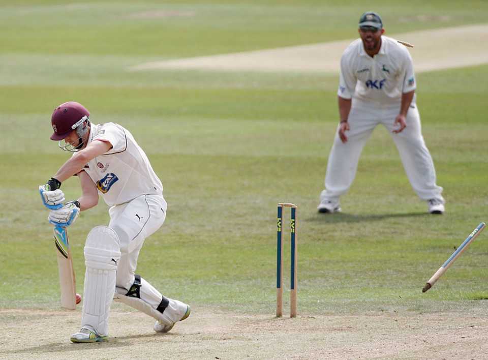 Craig Kieswetter was bowled for 10 by Charlie Shreck