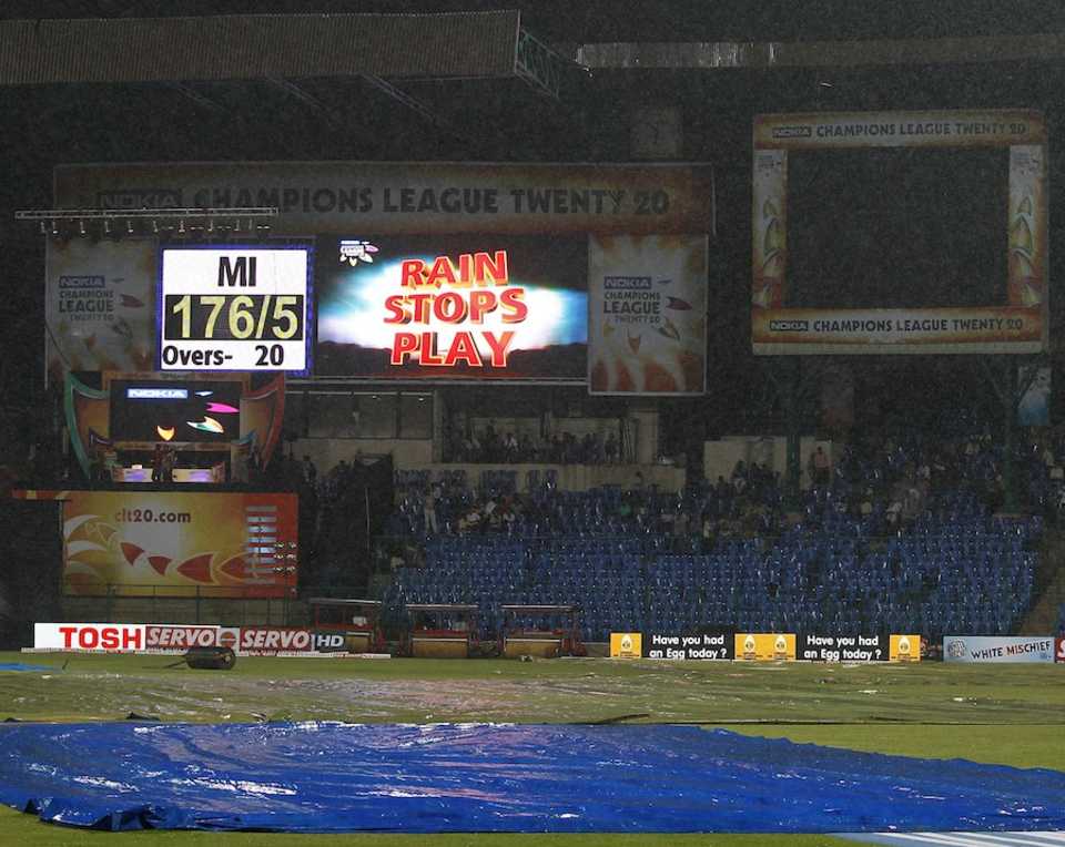 Rain ended the game after Mumbai Indians' innings