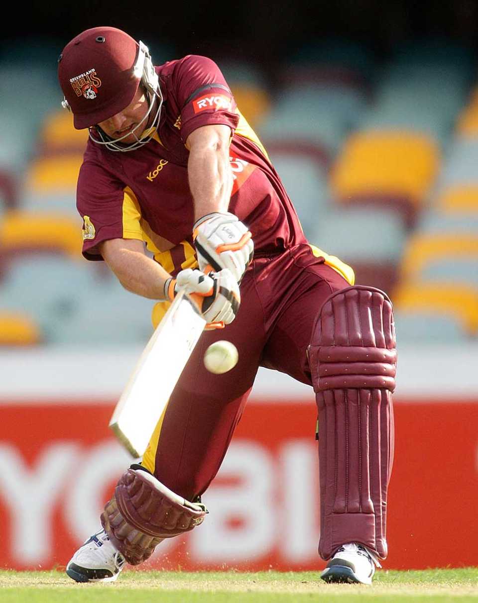 Peter Forrest launches into one, Queensland v Victoria, Ryobi One-Day Cup, Brisbane