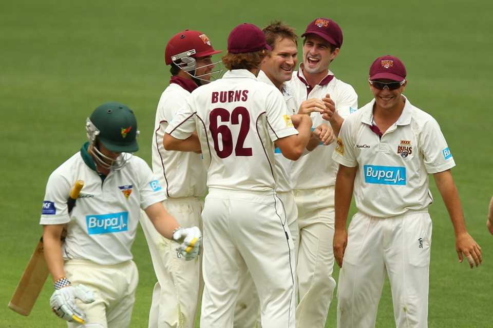Ryan Harris celebrates one of his seven wickets