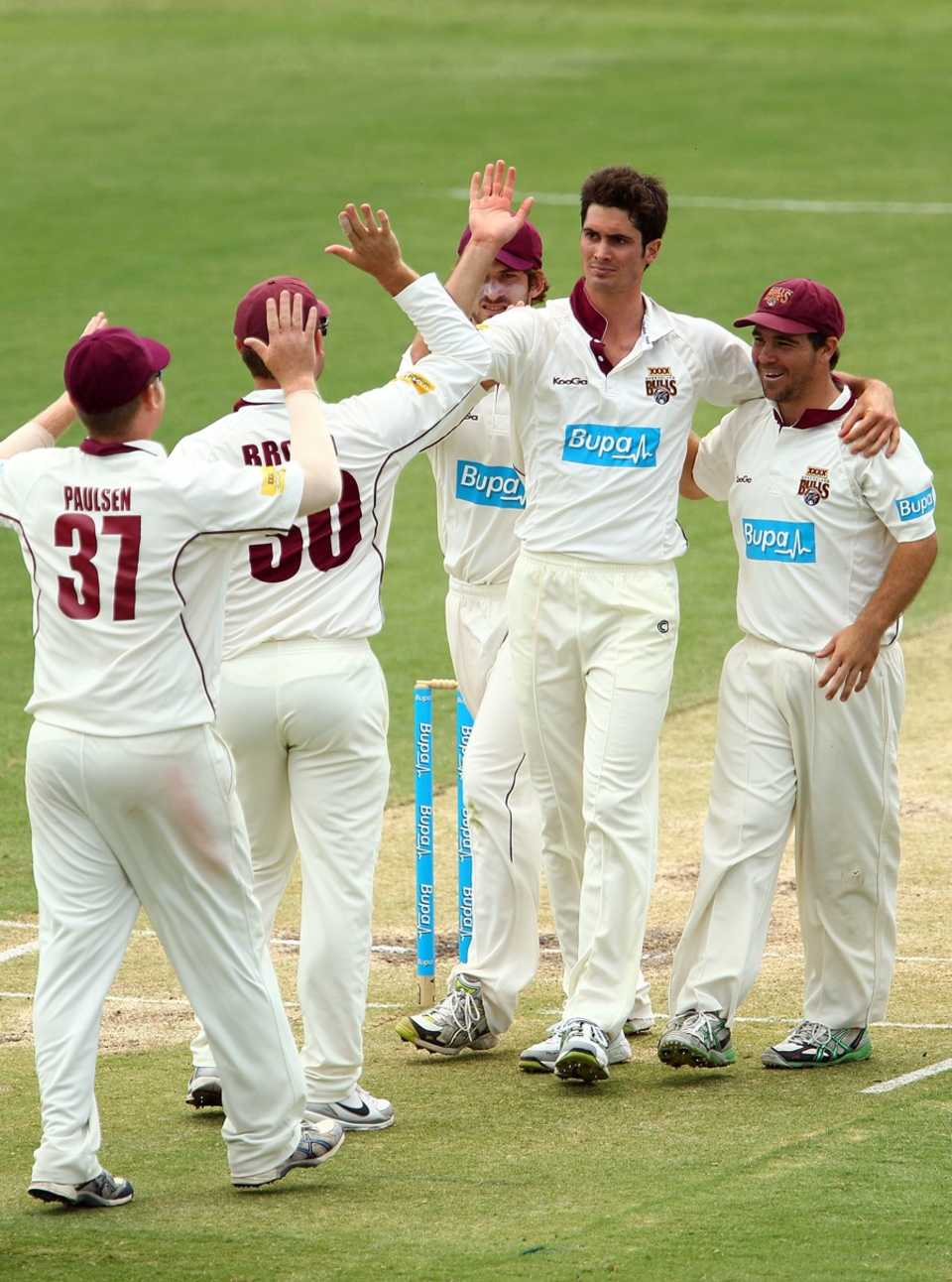Ben Cutting celebrates one of his five wickets