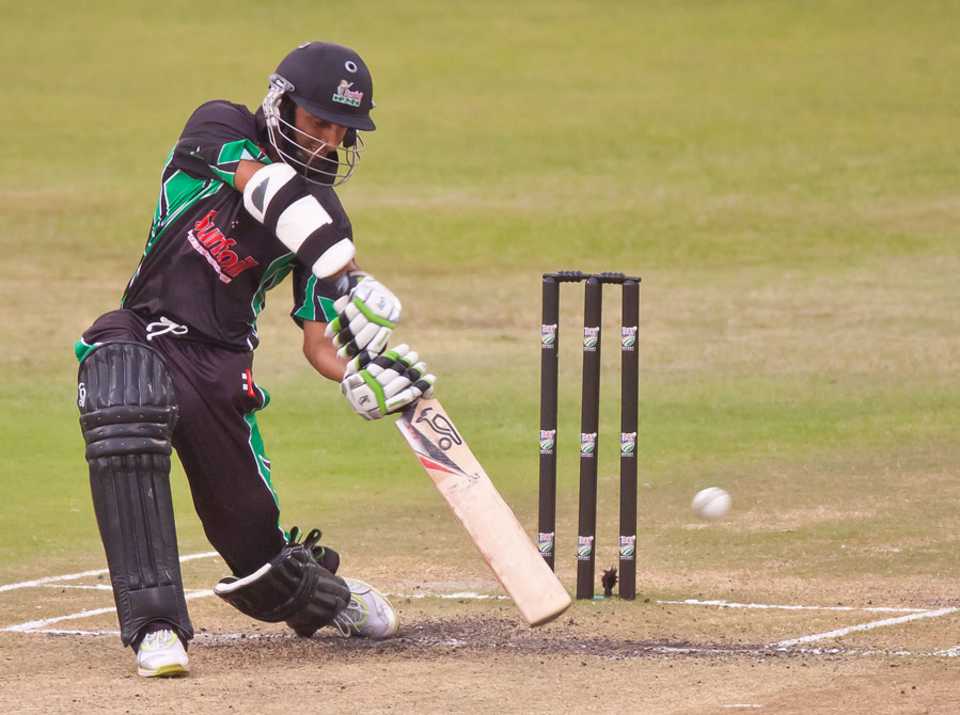 Dolphins' captain Imraan Khan drives, Franchise 1-Day Cup, Dolphins v Cape Cobras, Durban, November 4, 2011