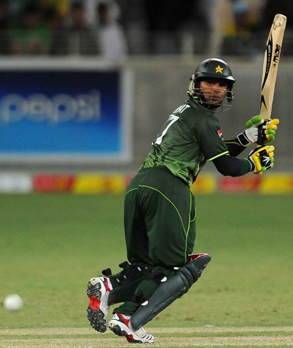 Imran Farhat works one behind square on the leg side 