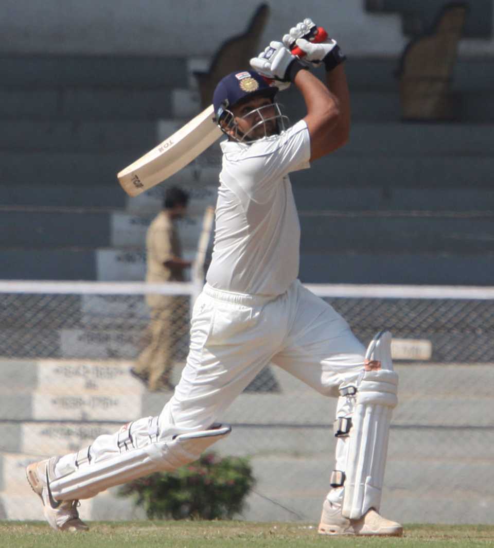 Rohit Sharma plays a lofted drive, Mumbai v Karnataka, Ranji Trophy Elite League, Mumbai, 3rd day, November 19, 2011