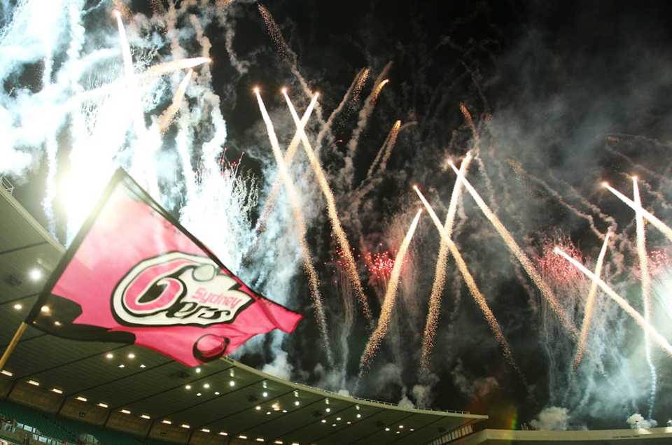 Fireworks go off at the opening game of the Big Bash League 