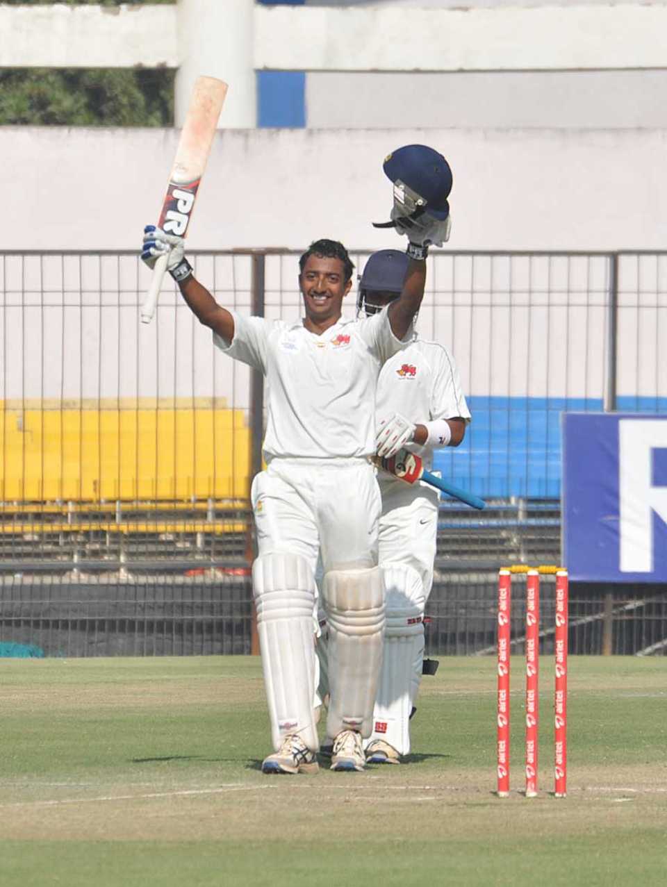 Ankeet Chavan celebrates his maiden first-class century