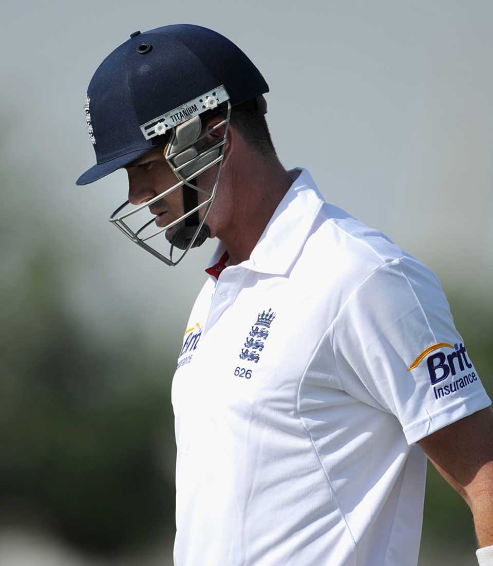 Kevin Pietersen fell for 1 in the second innings, ICC Combined XI v England XI, 3rd day, Dubai, January 9, 2012