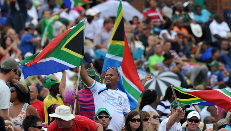 Fans wave South African flags at Buffalo Park 
