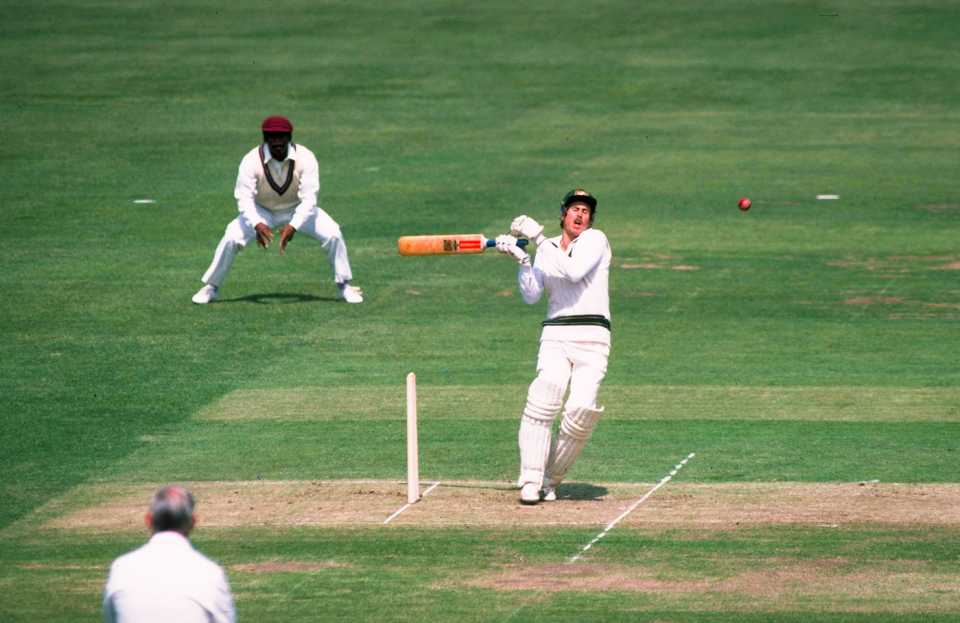 Graeme Wood is hit by a bouncer from Malcolm Marshall, Australia v West Indies, World Cup, Lord's, June 18, 1983