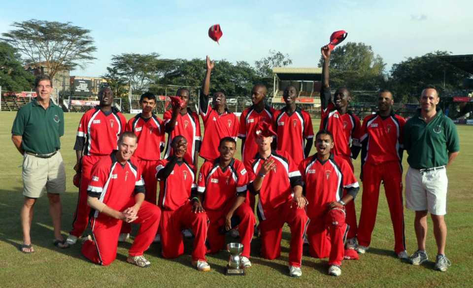 Kongonis players celebrate their victory in the East Africa Cup final, Kongonis v Nile Knights, Nairobi Gymkhana, January 29, 2012