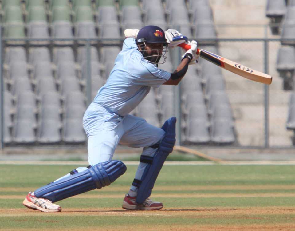 Wasim Jaffer scores through the off side during his century
