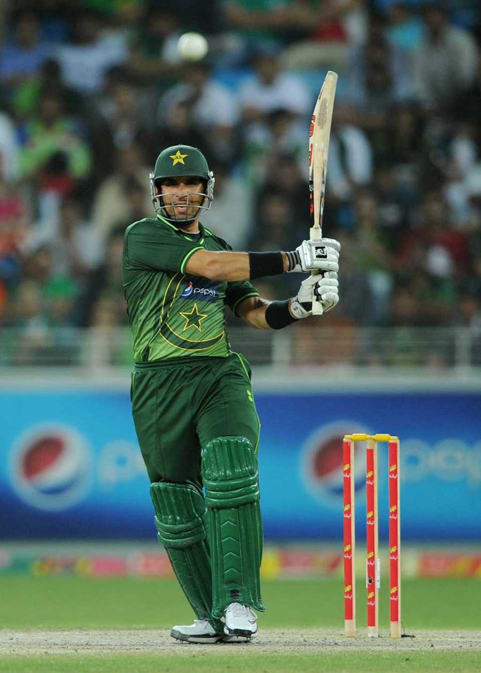 Misbah-ul-Haq limped to 13 off 24 balls, Pakistan v England, 2nd Twenty20, Dubai, February 25, 2012