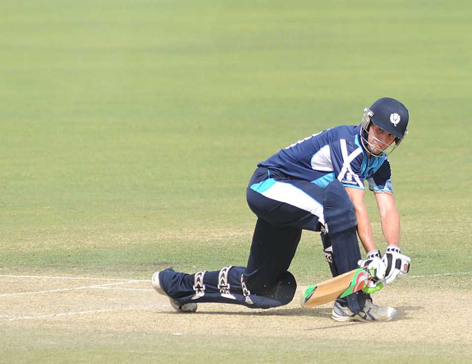 Callum MacLeod brings out the reverse sweep during his half-century